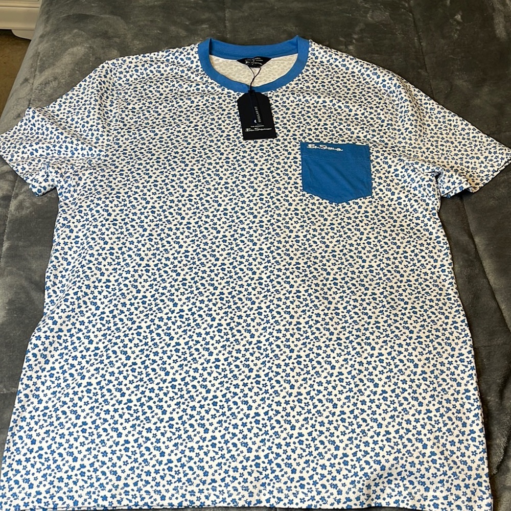 Blue and whit floral shirt